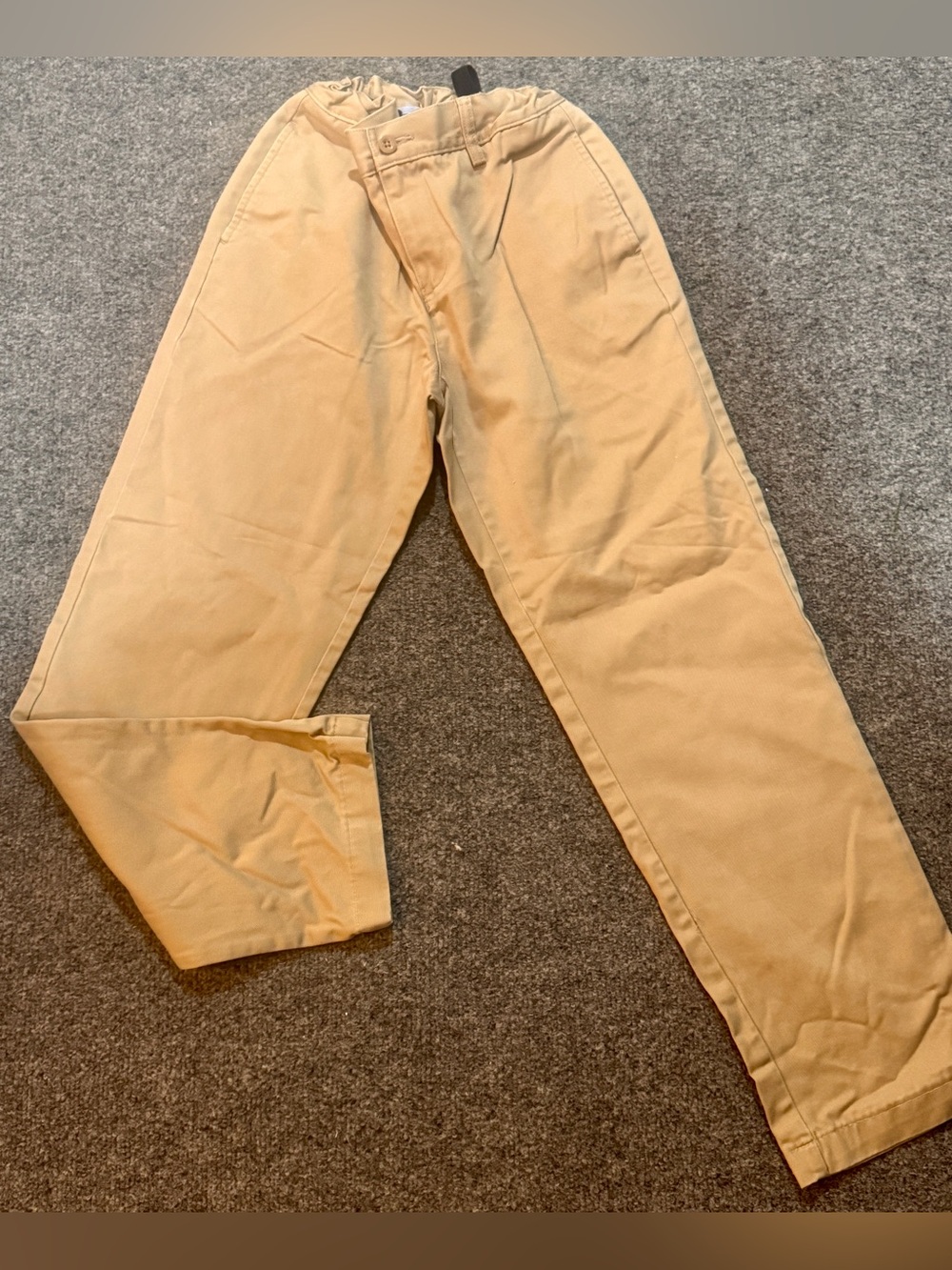 Lands End Kids khaki chino pant adjustable waist Sz 10- 11 Years Flat Front
